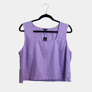Express Lilac Linen Crop Top – Size Large | Square Neck, NWT